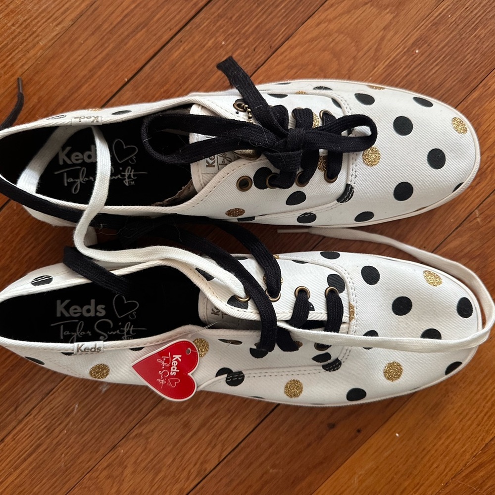 Keds Kids Taylor Swift Polka Dot Sneakers - White and Black